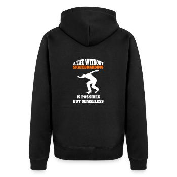 Skateboard Longboard Skater Skating Skateboarding - Veste à capuche bio Premium Unisexe - noir - Dos - Nico (187cm)