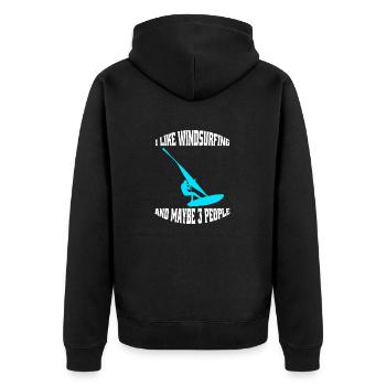Cadeau Windsurfer Planche à voile Surf Kitesurfeur - Veste à capuche bio Premium Unisexe - noir - Dos - Nico (187cm)
