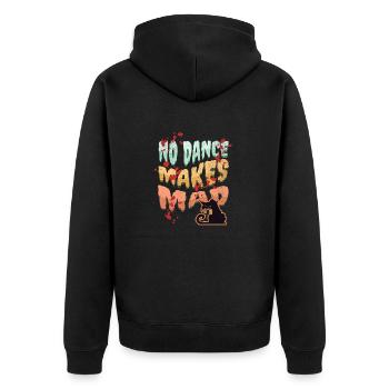 No Dance, Dance Design, Bad Cat, Cartoon Style - Unisex Premium Organic Zip Hoodie - black - Back - Nico (187cm)