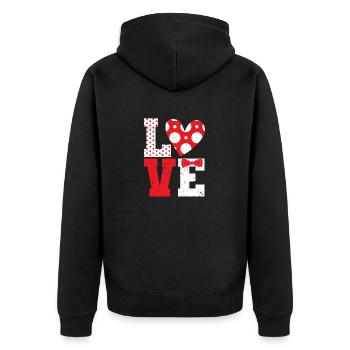 Polka Dot Love Heart Fly Saint-Valentin Couples - Veste à capuche bio Premium Unisexe - noir - Dos - Nico (187cm)