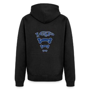 IGP Knochen - Unisex Premium Bio Zip Hoodie - Schwarz - Hinten - Nico (187cm)