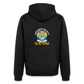 Ramen me rend heureux pas tellement - Veste à capuche bio Premium Unisexe - noir - Dos - Nico (187cm)