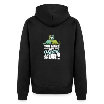Cute Dinosaurs Valentine's Day Dino They Make - Unisex Premium Organic Zip Hoodie - black - Back - Nico (187cm)