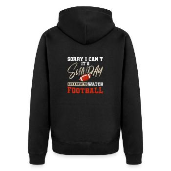 American Football Sunday Fooball Player Fan - Unisex Premium Organic Zip Hoodie - black - Back - Nico (187cm)