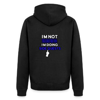 I'm not procrastinating I'm doing side quests - Unisex Premium Organic Zip Hoodie - black - Back - Nico (187cm)