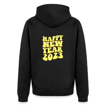 2023 Year of the Rabbit - 2023 Countdown Party Fir - Unisex Premium Organic Zip Hoodie - black - Back - Nico (187cm)