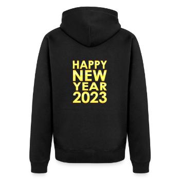 Fête pour le Nouvel An 2023 - Bonne année - Veste à capuche bio Premium Unisexe - noir - Dos - Nico (187cm)