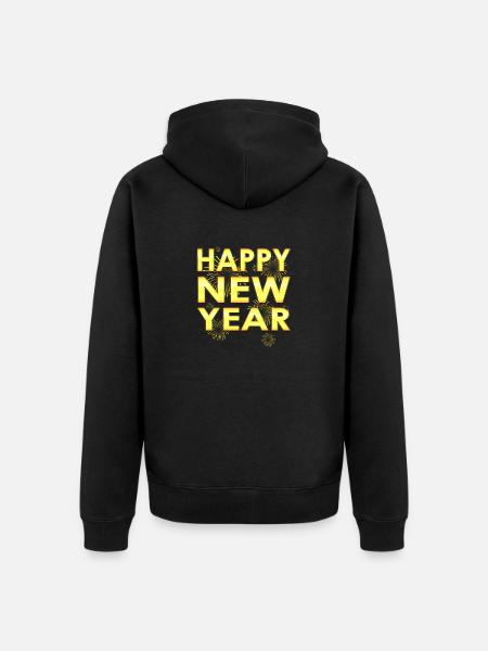 Silvester-Countdown-Feier - Unisex Premium Bio Zip Hoodie - Schwarz