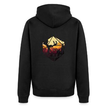 RPG RPG Tabletop Gamer Rollenspiele Drache - Unisex Premium Bio Zip Hoodie - Schwarz - Hinten - Nico (187cm)