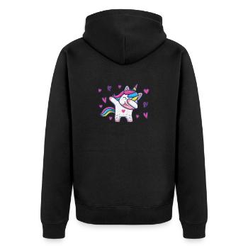 Drôle de débauche Licorne Amants Cœur Valentine - Veste à capuche bio Premium Unisexe - noir - Dos - Nico (187cm)