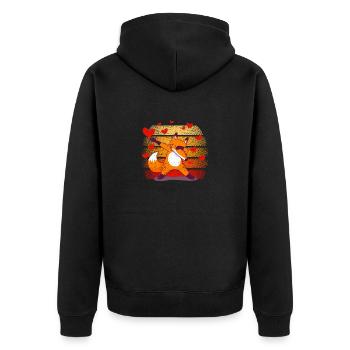 Funny Dabbing Fox Lover Wild Heart Valentine's Day - Unisex Premium Organic Zip Hoodie - black - Back - Nico (187cm)