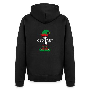 THE OLD FART ELF Santa's little helper Christmas - Unisex Premium Organic Zip Hoodie - black - Back - Nico (187cm)