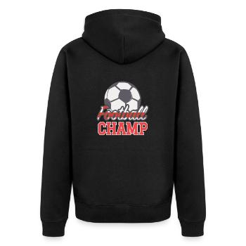 Fußballer Geschenk Fußball Geburtstag - Unisex Premium Bio Zip Hoodie - Schwarz - Hinten - Nico (187cm)
