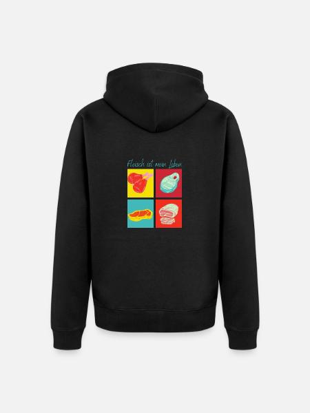 Meat eats life - Unisex Premium Organic Zip Hoodie - black