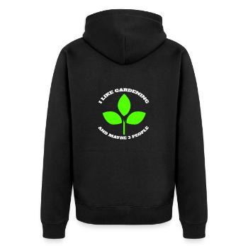 Gärtner Obstgarten Garten Geschenk Hobbygärtner - Unisex Premium Bio Zip Hoodie - Schwarz - Hinten - Nico (187cm)
