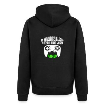 Joueur drôle disant pari jeu cadeau joueur - Veste à capuche bio Premium Unisexe - noir - Dos - Nico (187cm)