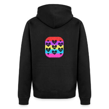Valentine's Day Heart Candy Lovers Matching - Unisex Premium Organic Zip Hoodie - black - Back - Nico (187cm)