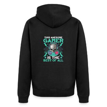 Awesome Gamer - Veste à capuche bio Premium Unisexe - noir - Dos - Nico (187cm)