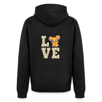 I Love Hamsters! I love Hamster - Hamster Fan - Unisex Premium Organic Zip Hoodie - black - Back - Nico (187cm)