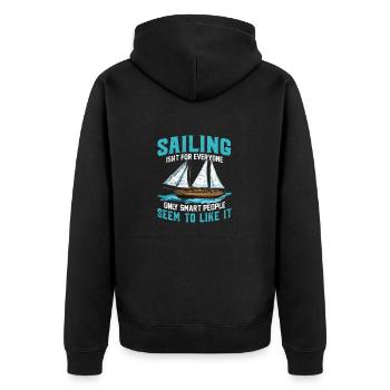 Segeln ist nicht jedermanns Sache - ich liebe das Segeln - Unisex Premium Bio Zip Hoodie - Schwarz - Hinten - Nico (187cm)