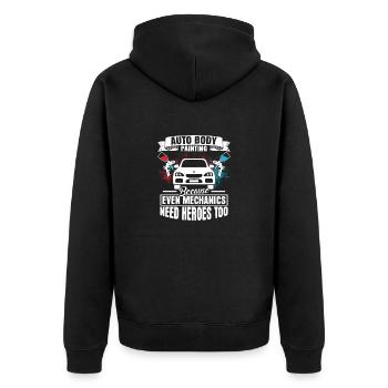 Auto Body Painting Because Even Mechanics Need Her - Unisex Premium Organic Zip Hoodie - black - Back - Nico (187cm)
