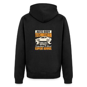 Auto Body Technician Of Course I Talk To Myself So - Unisex Premium Organic Zip Hoodie - black - Back - Nico (187cm)