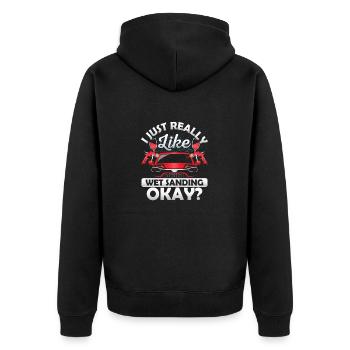 J’aime vraiment mouiller le sable, d’accord? Douleur du corps automobile - Veste à capuche bio Premium Unisexe - noir - Dos - Nico (187cm)