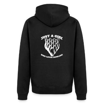 Bowling Bowling Ball Gift Kegel Bowling Bowling - Unisex Premium Organic Zip Hoodie - black - Back - Nico (187cm)