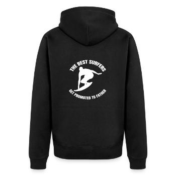Surfer Surf instructor surfing Surfing Surfboard - Unisex Premium Organic Zip Hoodie - black - Back - Nico (187cm)