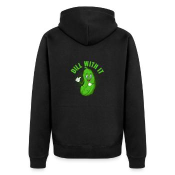 Aneth avec concombre cornichon - Veste à capuche bio Premium Unisexe - noir - Dos - Nico (187cm)