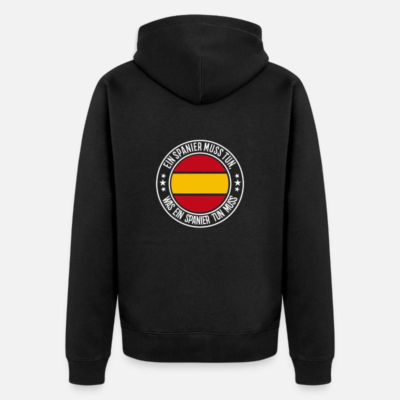 Ein Spanier muss tun - Unisex Premium Bio Zip Hoodie - Schwarz