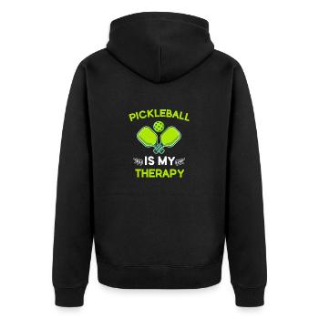 Pickleball is My Therapy, Funny Design - Unisex Premium Organic Zip Hoodie - black - Back - Nico (187cm)