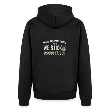 Team Fourth Grade We Stick Together Cactus Back - Unisex Premium Organic Zip Hoodie - black - Back - Nico (187cm)