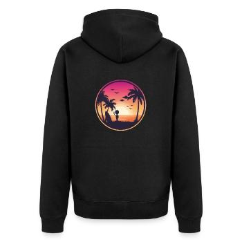 Maui Alien Visit 51 Lustig Ufo Besucher - Unisex Premium Bio Zip Hoodie - Schwarz - Hinten - Nico (187cm)