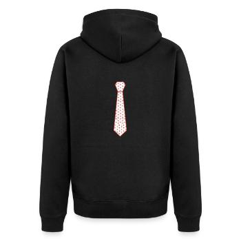 Valentine's Day Tie Heart Pattern Love Matching - Unisex Premium Organic Zip Hoodie - black - Back - Nico (187cm)