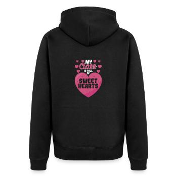 Valentine's Day Teaching Team My class is full of - Unisex Premium Organic Zip Hoodie - black - Back - Nico (187cm)
