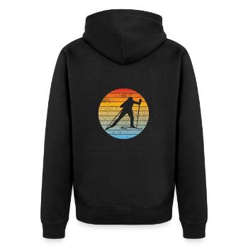 Skifahrer Ski Wintersport Weihnachten Skifahren - Unisex Premium Bio Zip Hoodie - Schwarz - Hinten - Nico (187cm)