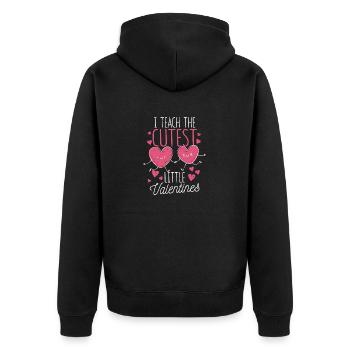 J’enseigne la plus douce des petites Saint-Valentin - Veste à capuche bio Premium Unisexe - noir - Dos - Nico (187cm)