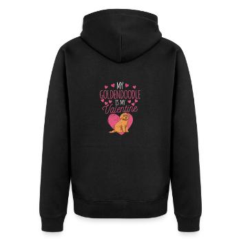Mon Goldendoodle est mon animal de compagnie de la Saint-Valentin - Veste à capuche bio Premium Unisexe - noir - Dos - Nico (187cm)