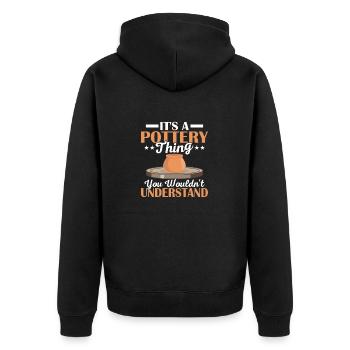 It's A Pottery Thing You Wouldn't Understand Clay - Unisex Premium Bio Zip Hoodie - Schwarz - Hinten - Nico (187cm)
