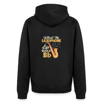 Sans mon saxophone, la vie serait bb saxophoniste saxophoniste - Veste à capuche bio Premium Unisexe - noir - Dos - Nico (187cm)