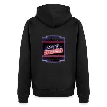 beach bubaprints under the tree dinosaur gift - Unisex Premium Bio Zip Hoodie - Schwarz - Hinten - Nico (187cm)