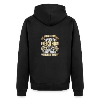 It's Ok If You Don't Like Playing The French Horn - Unisex Premium Bio Zip Hoodie - Schwarz - Hinten - Nico (187cm)