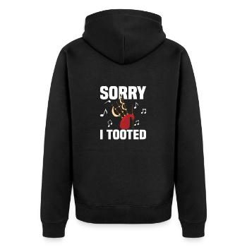 Sorry I Tooted Bagpiper Scotsman Bagpiping - Unisex Premium Bio Zip Hoodie - Schwarz - Hinten - Nico (187cm)