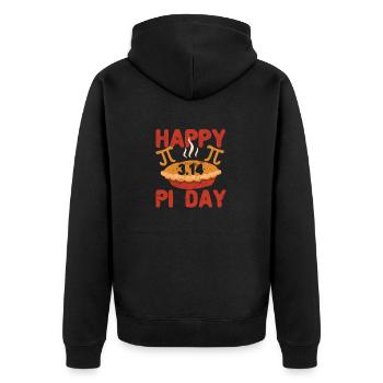 Happy Pi Day Pie 3.14 Math Lover Nerd Geek Teacher - Unisex Premium Bio Zip Hoodie - Schwarz - Hinten - Nico (187cm)