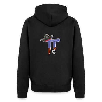 Pi Day Pirate Lovers Math Teacher Student - Unisex Premium Organic Zip Hoodie - black - Back - Nico (187cm)