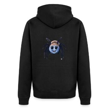 süße kleine Spinne - Unisex Premium Bio Zip Hoodie - Schwarz - Hinten - Nico (187cm)