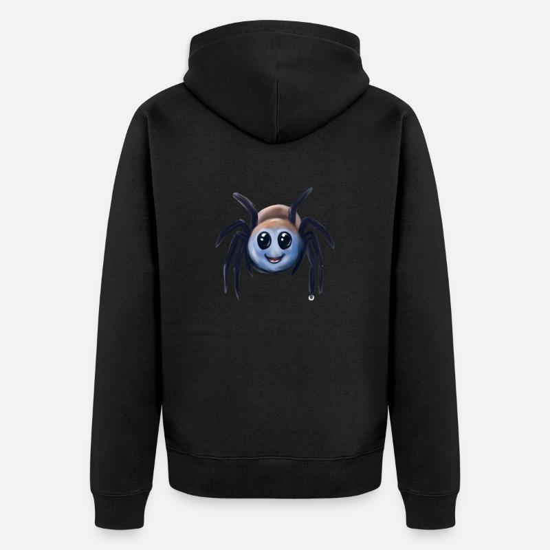 mignonne petite araignée - Veste à capuche bio Premium Unisexe - noir