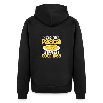 Manger des pâtes est toujours une bonne idée de nourriture italienne - Veste à capuche bio Premium Unisexe - noir - Dos - Nico (187cm)