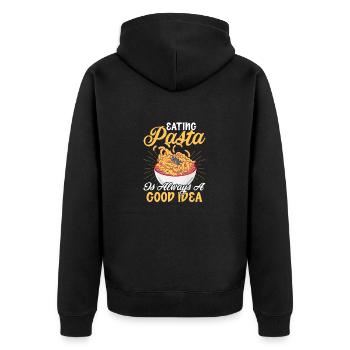Eating Pasta Is Always A Good Idea Pasta Lover Ita - Unisex Premium Bio Zip Hoodie - Schwarz - Hinten - Nico (187cm)